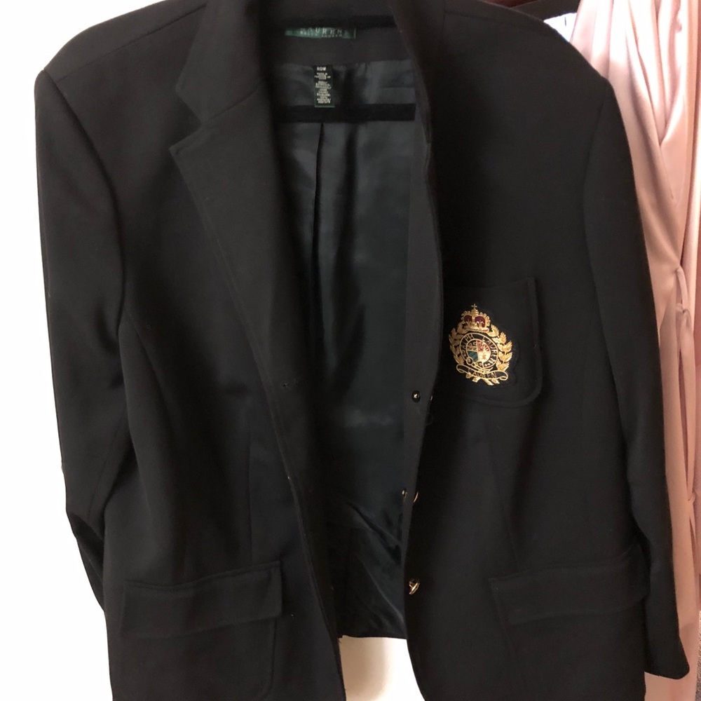 Ralph Lauren black blazer with crest